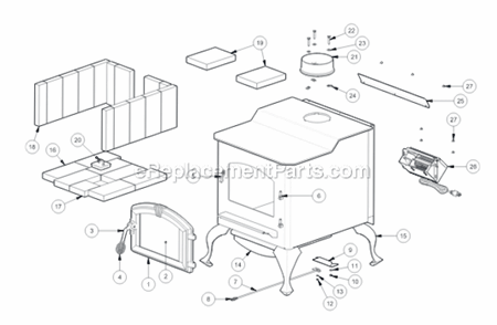 Part Location Diagram of 25492 US Stove Company Handle, Door